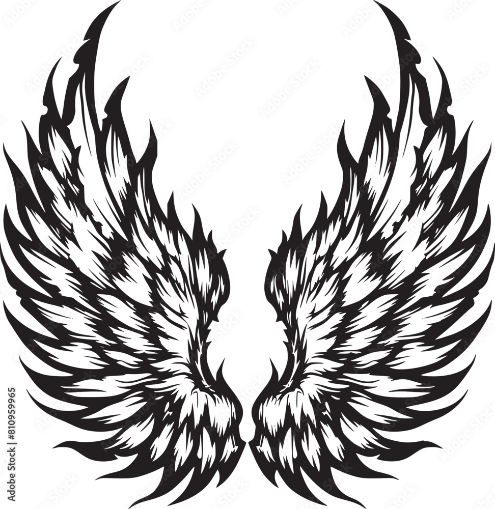 Obraz premium black wings icons