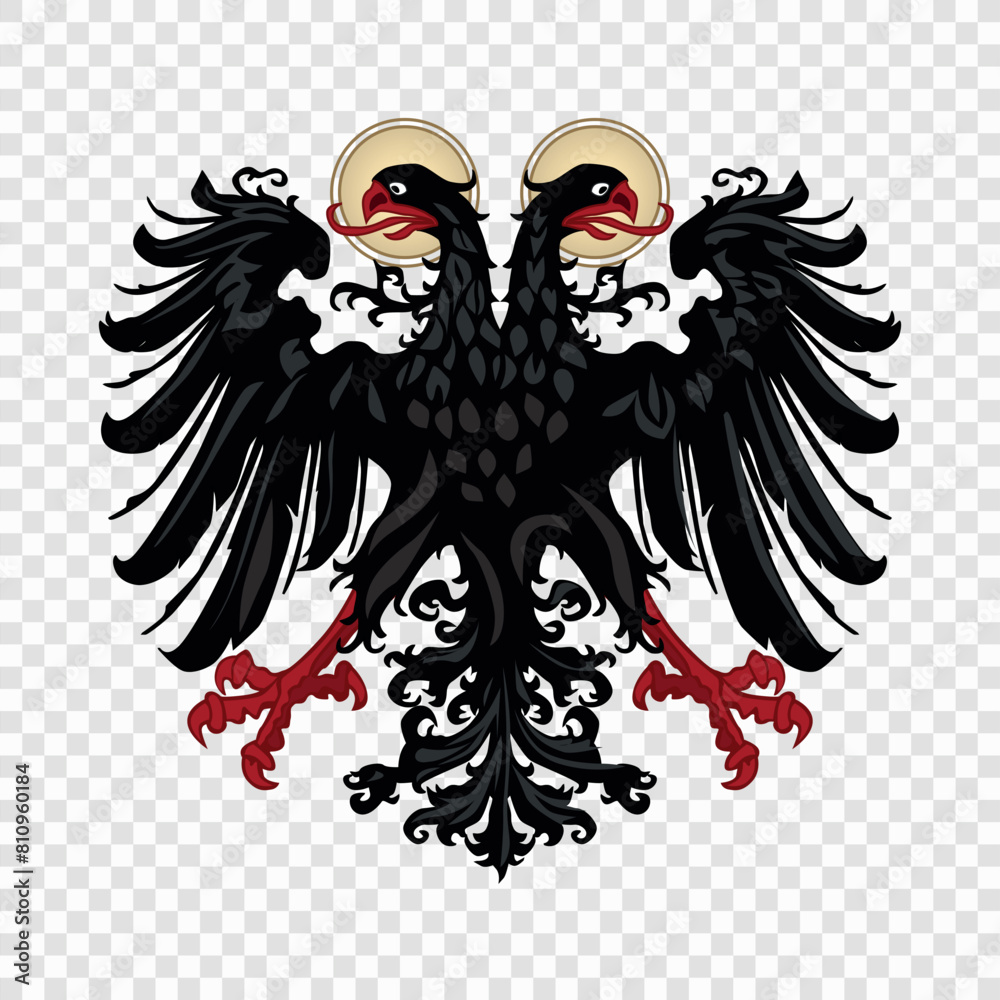 Black Double Headed Eagle Symbol Of The Holy Roman Empire On black-double-headed-eagle-symbol-of-the-holy-roman-empire-on