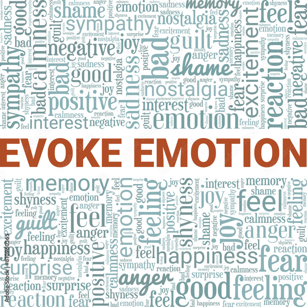 Evoke Emotions word cloud conceptual design isolated on white background. Evoke Emotions word cloud conceptual design isolated on white background.