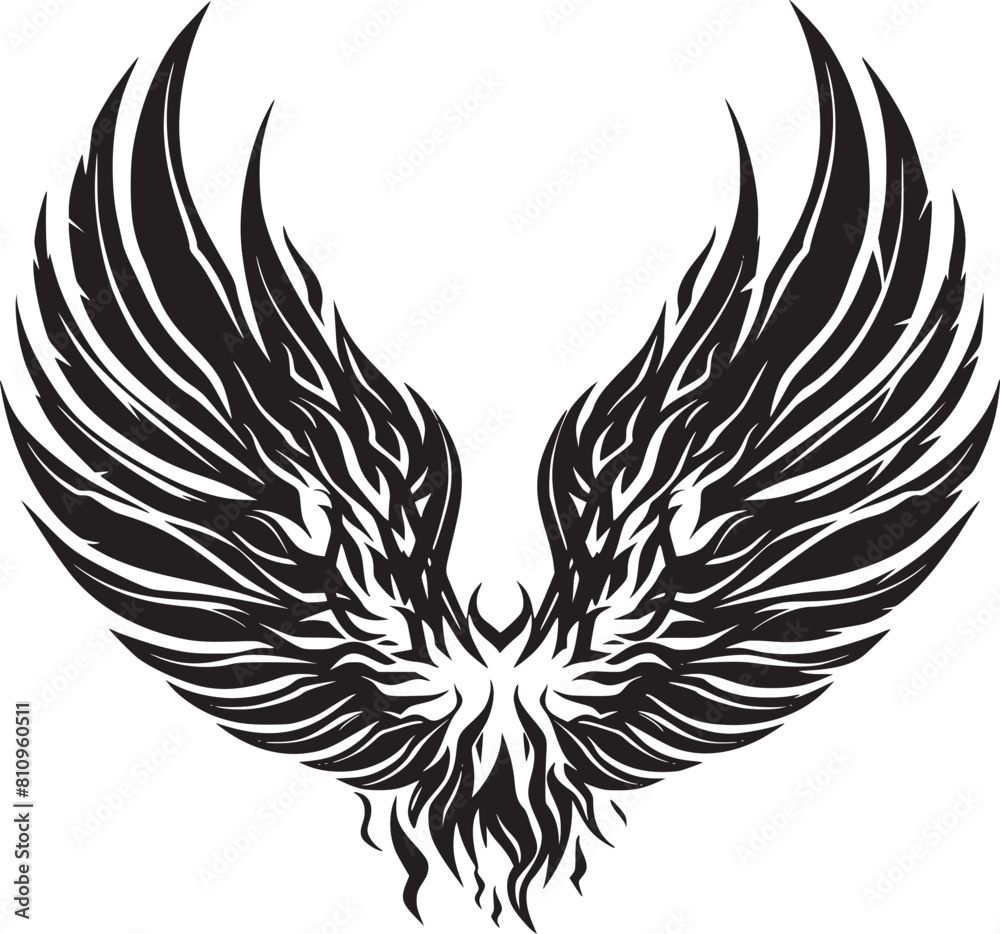 Fototapeta premium black wings icons