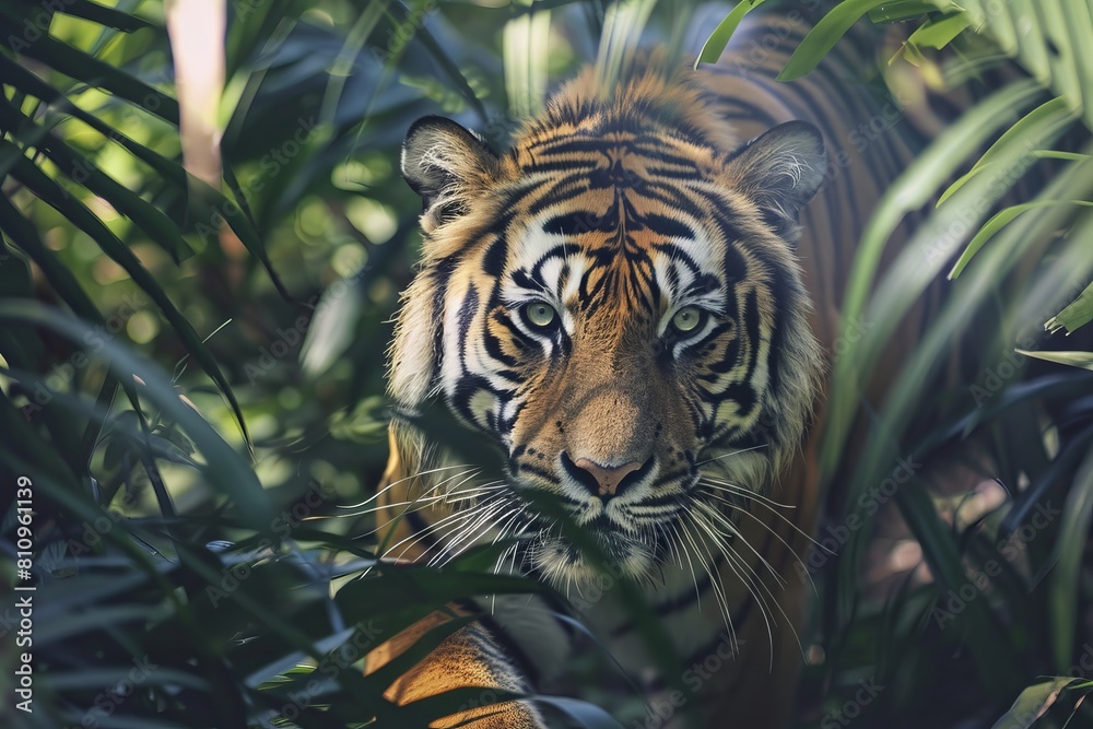 tiger on jungle background, wildlife, closeup tiger on jungle background, wildlife, closeup