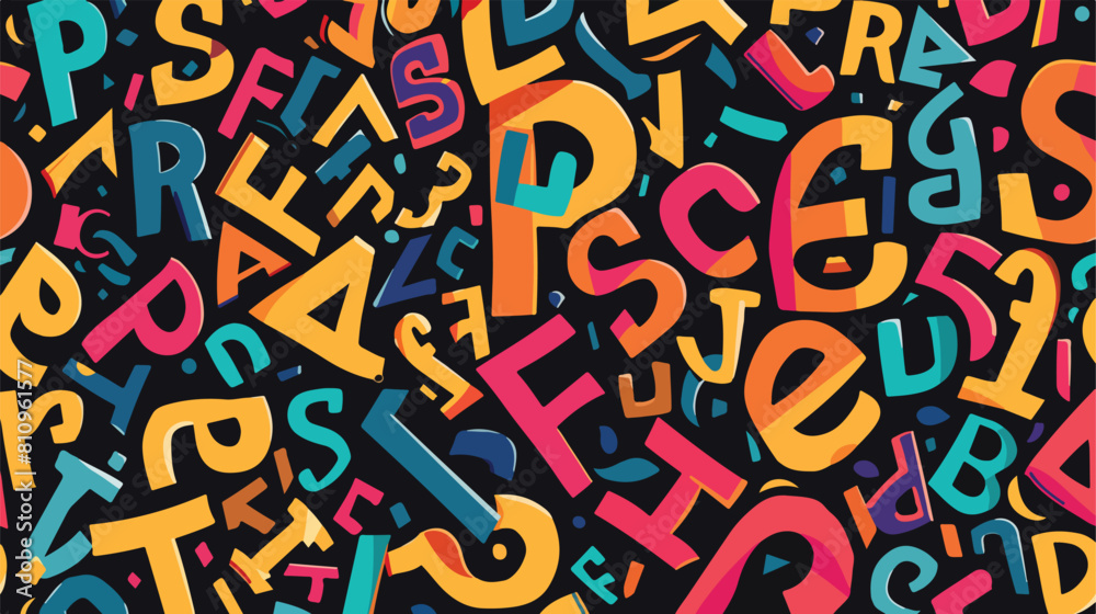 pattern with colorful letters Vector style vector design