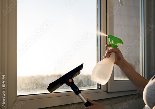 hand cleaning window spray detergent.