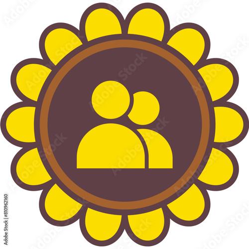 floral user group flat icon vector illustration
