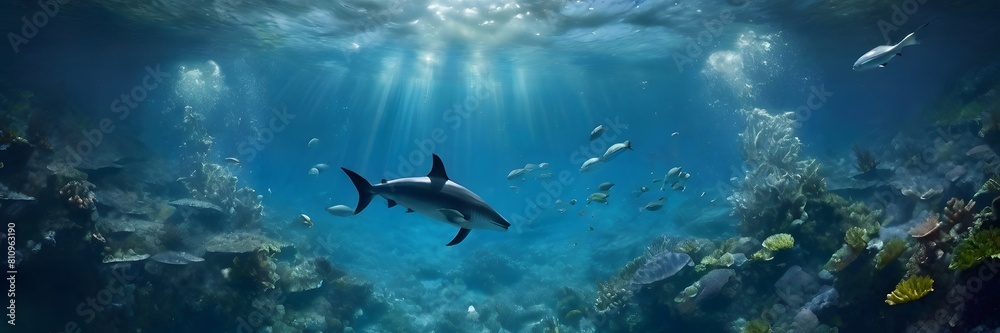 Fototapeta premium shark in the aquarium