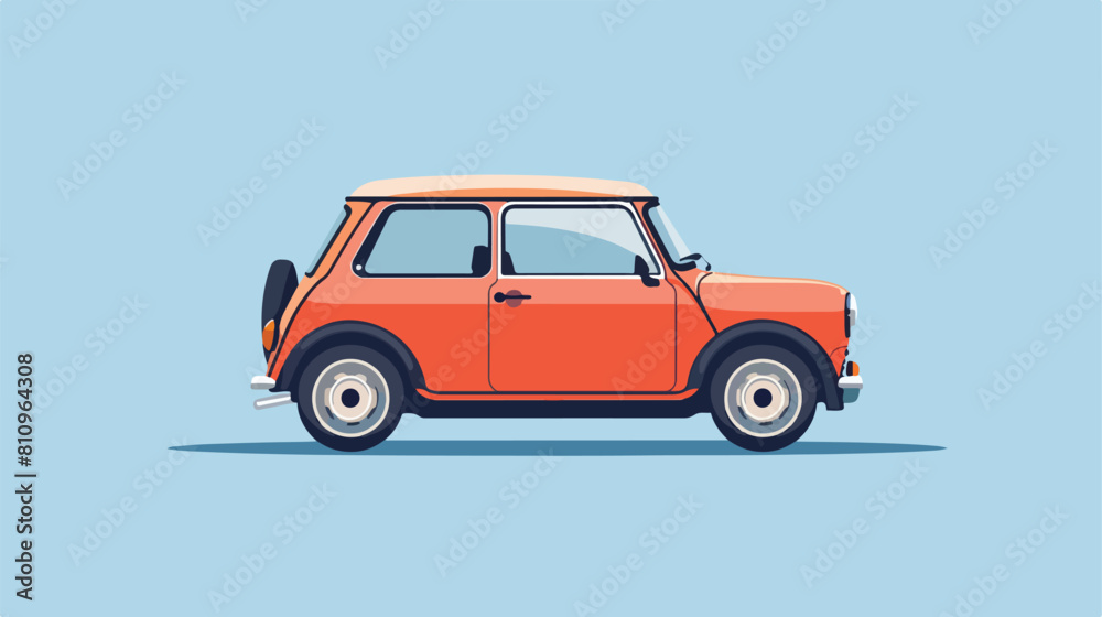 Mini Car Flat styled Vector illustration. Vector style