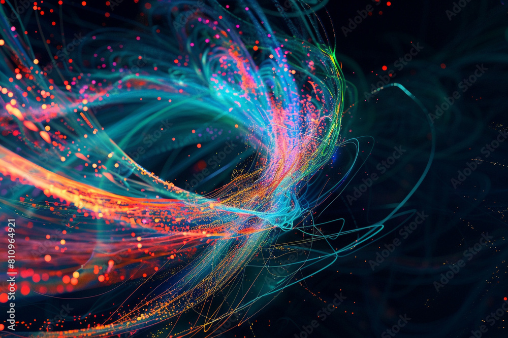 Obraz premium Abstract visualization of AIs role in business performance and strategic development with copy space