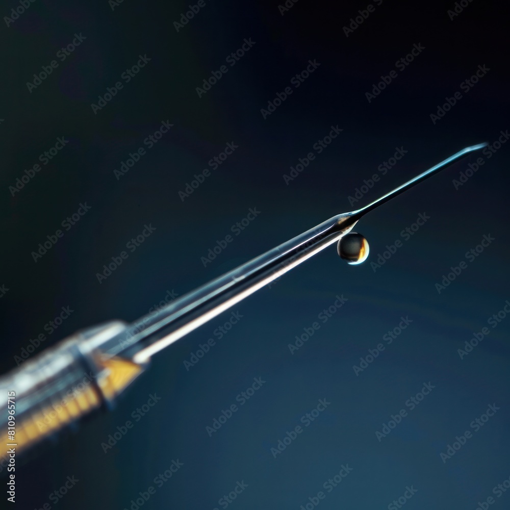 Photo of a close-up of an acupuncture needle being inserted into a Job Photo of a close-up of an acupuncture needle being inserted into a Job