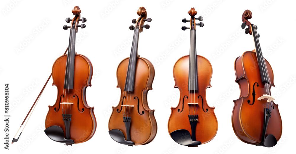Fototapeta premium Violin png cut out element set