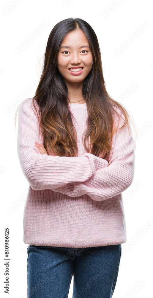 Young asian woman over isolated background happy face smiling with crossed arms looking at the camera. Positive person. Young asian woman over isolated background happy face smiling with crossed arms looking at the camera. Positive person.