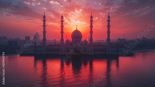 Beautiful Outside view of Sheikh Zayed Grand Mosque in Abu Dhabi, UAE