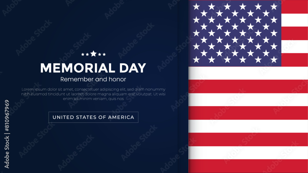Memorial Day - Remember and Honor Poster. Usa memorial day celebration. American national holiday. social media post. Vector illustration Memorial Day - Remember and Honor Poster. Usa memorial day celebration. American national holiday. social media post. Vector illustration