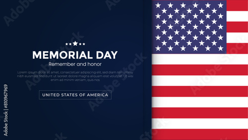Memorial Day - Remember and Honor Poster. Usa memorial day celebration. American national holiday. social media post. Vector illustration