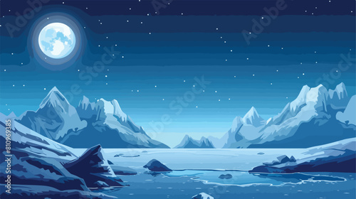 North pole Arctic Scene background Vector illustration photo