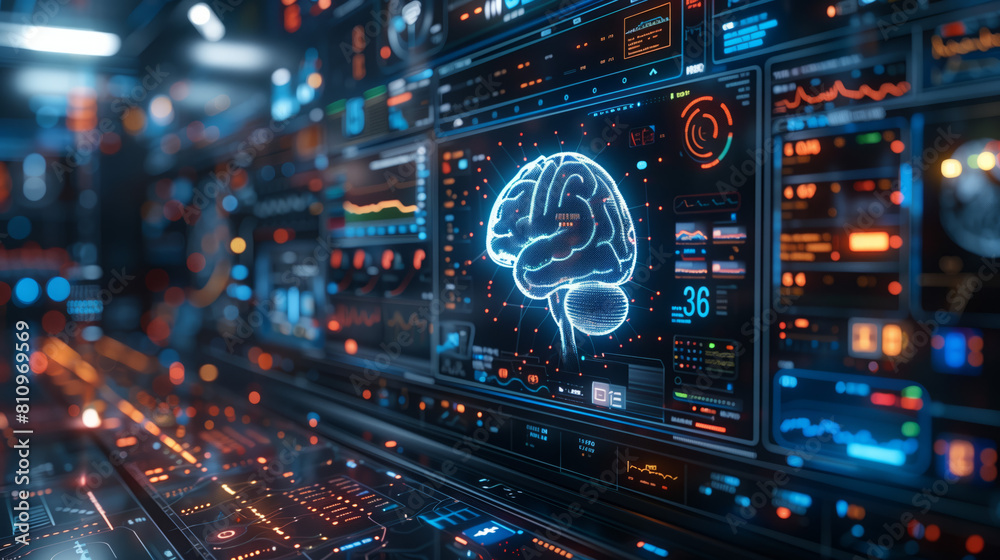 On the computer screen, neural connections in the human brain are displayed, while a doctor's hand moves across the monitor, studying them.
On the computer screen, neural connections in the human brain are displayed, while a doctor's hand moves across the monitor, studying them.
