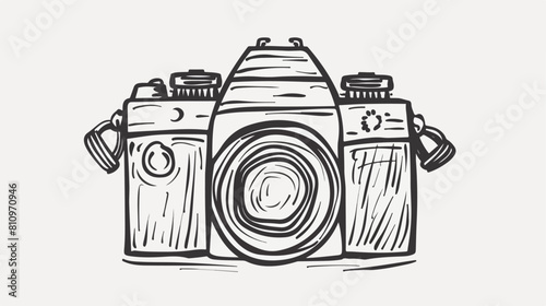 One line doddle camera sign vector eps10 Vector illustration photo