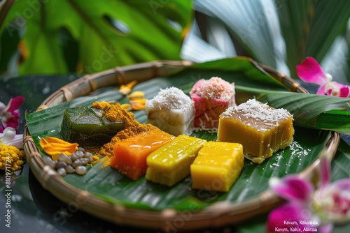 Sinhalese sweets on a banana leaf in celebrating New Year photo