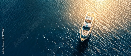 Drone view of a small yacht photo