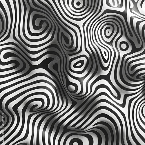 Black and white abstract waves.
