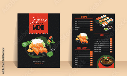 Japanese Restaurant Food Menu Design Template