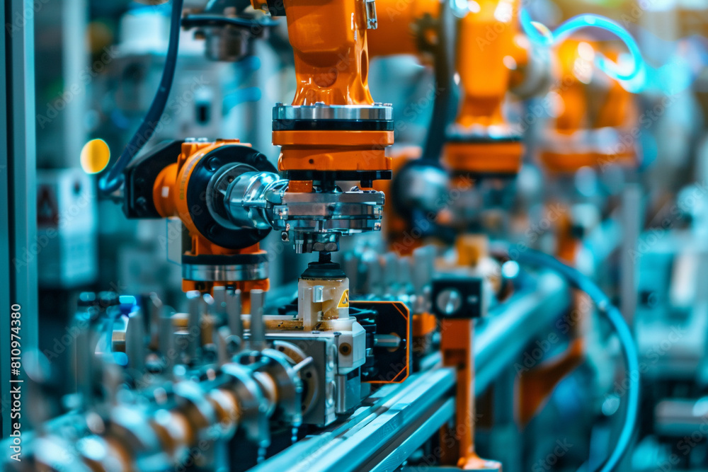 Amalgamation of advanced robotic machinery involved in CO2 recycling processes showing energy conservation Amalgamation of advanced robotic machinery involved in CO2 recycling processes showing energy conservation