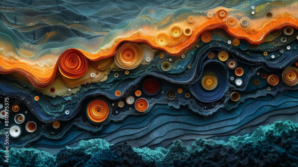 Blue and orange abstract painting. Blue and orange abstract painting.
