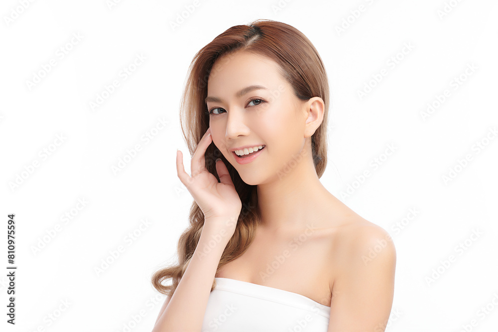 Beautiful young asian woman with clean fresh skin on white background, Face care, Facial treatment, Cosmetology, beauty and spa, Asian women portrait. Beautiful young asian woman with clean fresh skin on white background, Face care, Facial treatment, Cosmetology, beauty and spa, Asian women portrait.