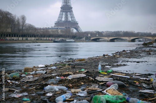 Seine river pollution and Eiffel Tower