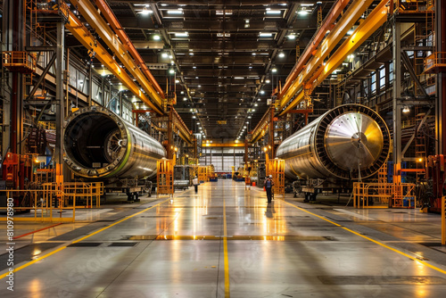 an aerospace materials processing facility where the precision of metallurgy meets the demands of aviation engineering The environment is a blend of technology and craftsmanship photo