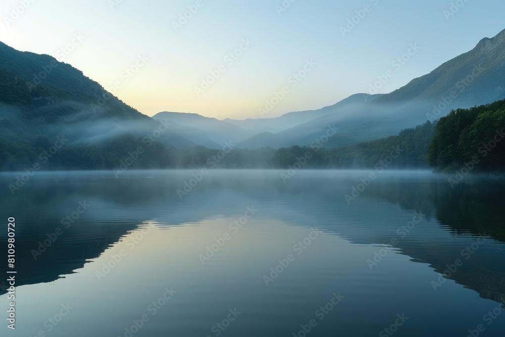 Body of Water With Mountains in the Background