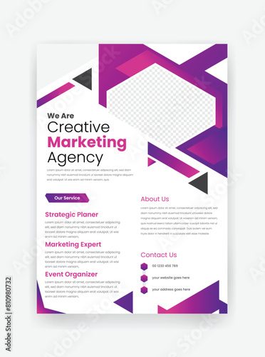 Creative marketing agency flyer template, multipurpose business template, business presentation template,