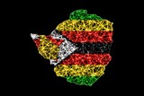 Map zimbabwe polygonal mesh line map flag map