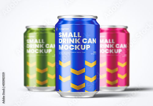 Small Drink Can Set Mockup