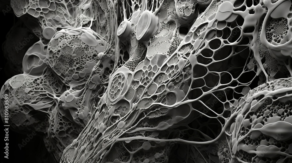 Closeup photo of skeletal muscle cells under electron microscopy ...