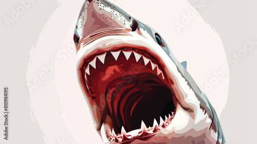 Shark open mouth on a white background Vector 