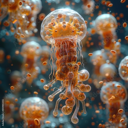 3d rendered illustration of a molecule photo