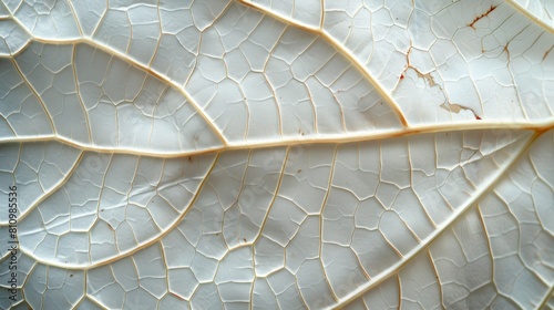 Leaf with white veins photo