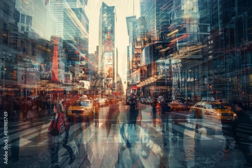 Multiple exposures to show the bustling movement of a city in a single  layered photograph