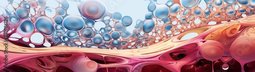 Crosssection diagram of human joint showing chondrocytes in cartilage, clear educational layout with zoom on cells photo