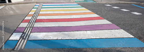 pedestrian crossing with colorful stripes © SusaZoom