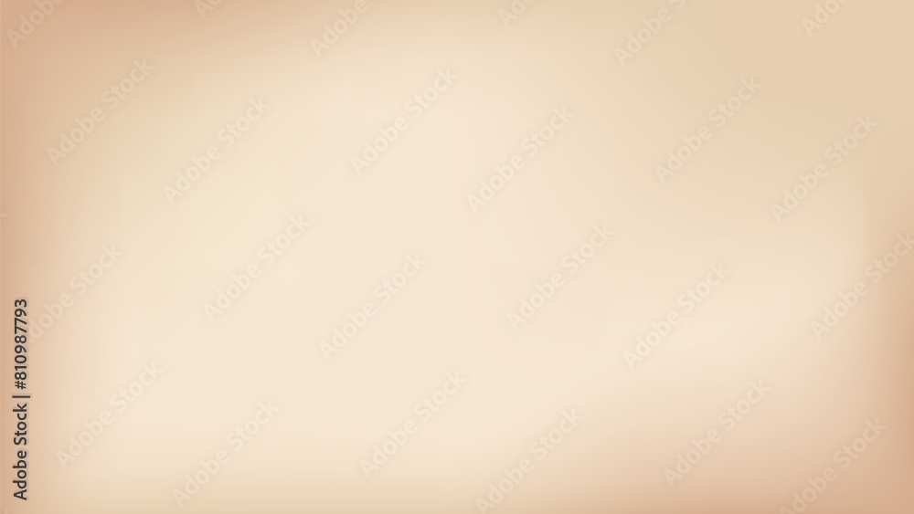 Beige nude gradient bg. Neutral warm color gradation background. Patel tan ivory graphic design wallpaper. Delicate minimalist fashion studio backdrop. Soft chocolate blur simple vector banner cover.