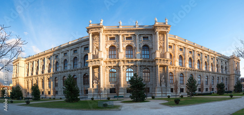 back side of the art history museum in vienna, historical building with conifer garden © SusaZoom