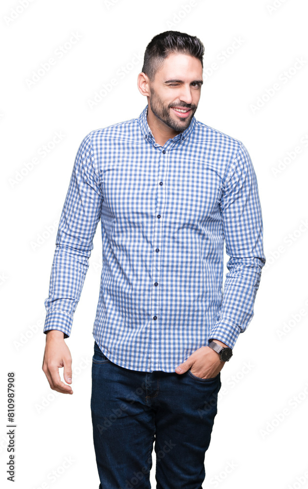 Young handsome man over isolated background winking looking at the camera with sexy expression, cheerful and happy face. Young handsome man over isolated background winking looking at the camera with sexy expression, cheerful and happy face.