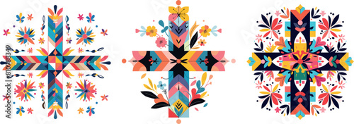 Colorful christian cross vector