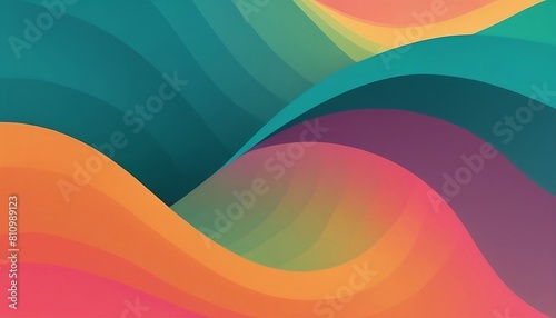 Retro grainy rainbow gradient background noise texture effect summer poster design orange teal green pink abstract wave pattern 4K Beautiful color generative ai