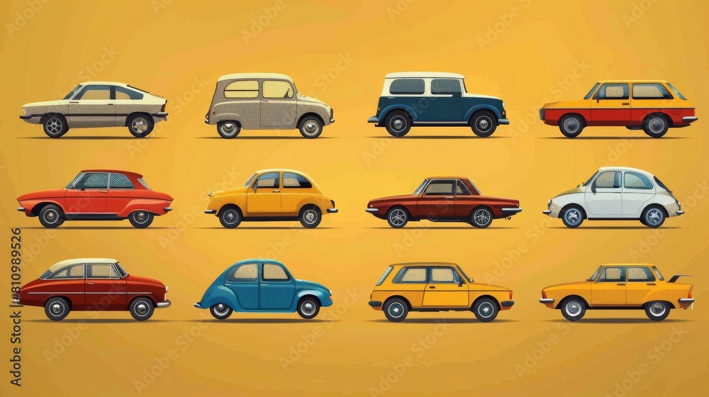Colorful car silhouettes  versatile vector illustrations for posters, banners, and ads