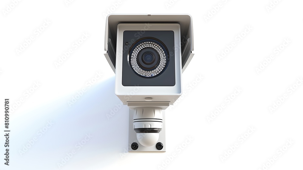 Modern surveillance camera isolated on white background. Security and monitoring concept. Digital CCTV equipment. Minimalist style. AI Modern surveillance camera isolated on white background. Security and monitoring concept. Digital CCTV equipment. Minimalist style. AI