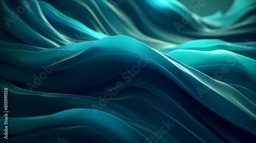 Digital technology aquamarine wave motion poster web page PPT background © jinzhen