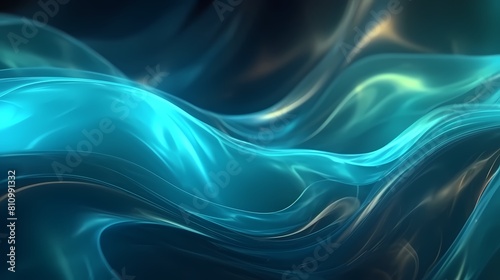 Digital technology aquamarine wave motion poster web page PPT background