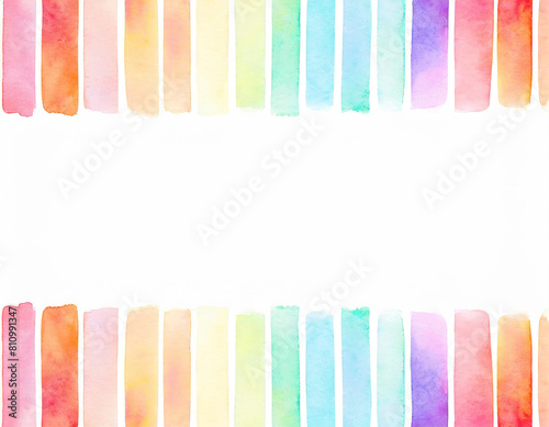 Colorful watercolor rainbow powder explosion frame border background